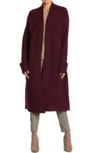 360 Cashmere  Burgundy Larissa Cashmere Cardigan Wine