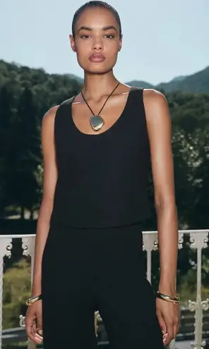 Mango  black vest with buttons 