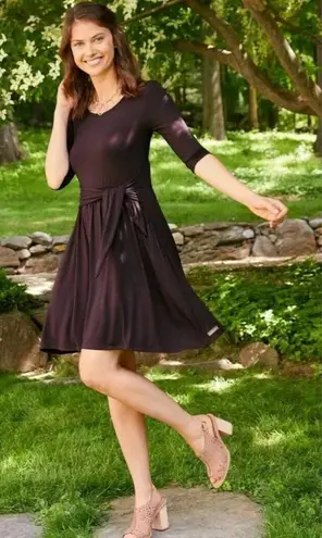 Matilda Jane Womens Class Reunion Jersey Dress Plum Size Medium