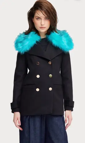 Julia Allert Fashionable Short Faux Fur Collar
Coat Women’s Size Large Black