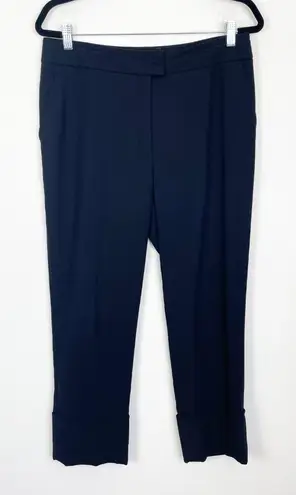 Escada Woman's 40/ US 10 Black High Waisted Cropped Cuffed Career Trouser Pants