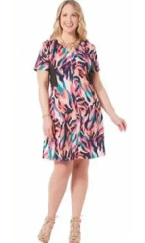 Metaphor Dress Womens Small Multicolor Abstract Print Artsy Festive Flirty Fun