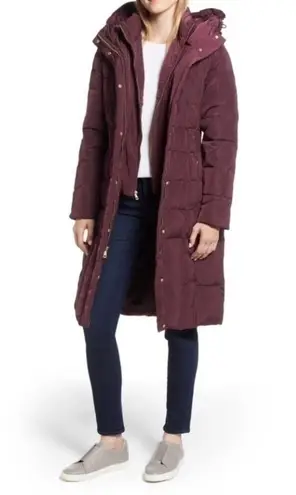 Cole Haan  Women's Box- Quilt Down Puffer Coat in Merlot Sz Large $275