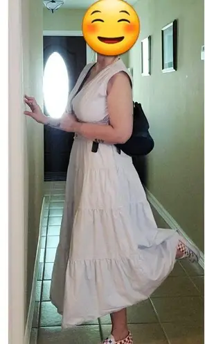 Derek Lam COLLECTIVE Blue 100% Cotton Hourglass Layered Midi Dress Size 44