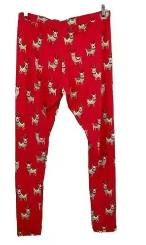 Munki Munki   Pajama Set Reindeer Fleece Long Sleeve Leggings Sleepwear Large