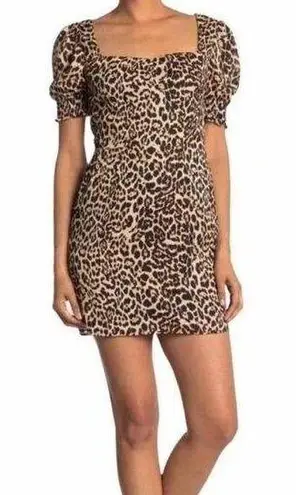 Nsr NWT Animal Leopard Print Puff Sleeve Dress Size S