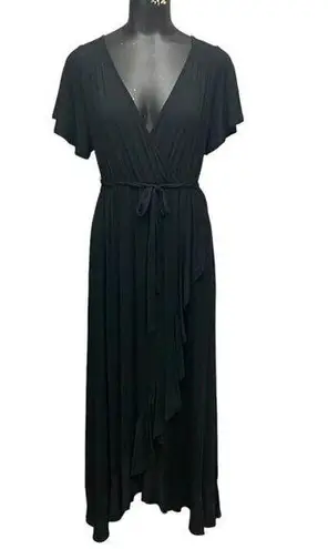 Isabel Maternity NEW Ruffle Midi Dress in Black Size Small