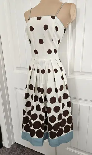 Willow Glen New York Retro 50's Style Dress Size 6 Ivory Blue And Brown