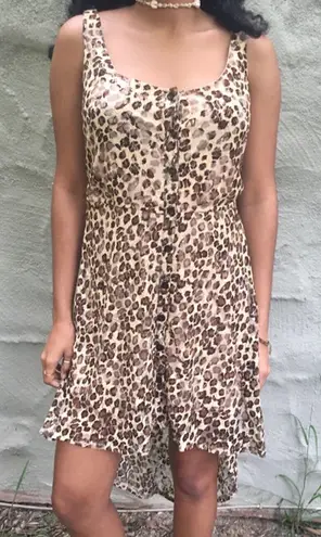 Cheetah print dress, hi low leopard print dress Brown - Image 1