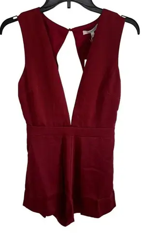 Lucy Paris maroon deep neckline romper - NWT