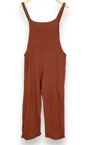 Overalls Slouchy Kaya Wear Relaxed Fit Brown Women Sz Medium Rolled Cuff Cotton