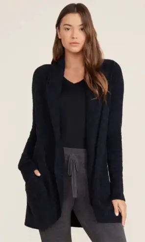 Barefoot Dreams CozyChic Lite Circle Cardigan in Black / Dark Grey Size Medium