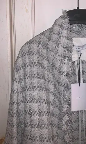 IRO Cropped Silver Tweed Suit Jacket (NEW)