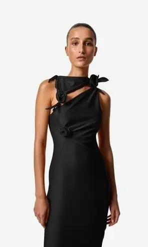 Coperni Asymmetric Flower Gown Black Size M