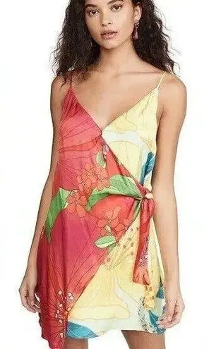 Farm Rio Women's Pietra Mini Wrap Dress Size M Multicolor Vibrant Summer $170