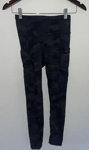 Lululemon 25 inch align black camo leggings with pockets size 2