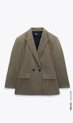 ZARA Oversized Double Breasted Blazer