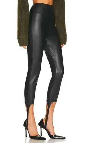 We Wore What NWT Buttery Faux Leather High Waisted Ankle Stirrup Leggings S Black