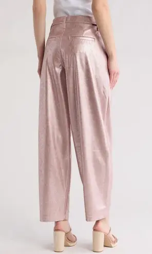 MOTHER THE PINKY SWEAR PLEATED STARLET PREP SKIMP PANT Faux Leather Size 27 NEW Pink