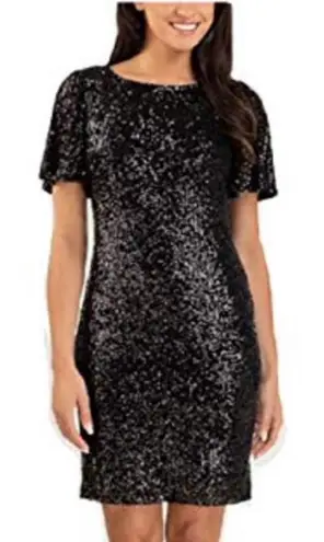 Hilary Radley Women’s Cocktail Sequin Black Dress
