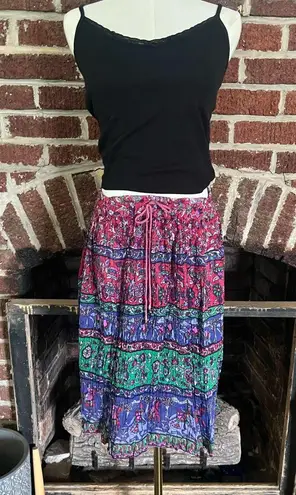 VINTAGE nwt/deadstock classic colorful crinkle skirt Green Size undefined