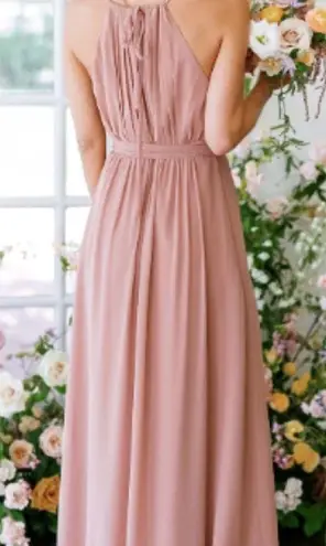 Revelry Eliza Chiffon Rosewood Pink Mauve Bridesmaids Prom Full Length Dress 2