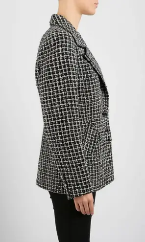 Coldwater Creek Women's Black White Boucle Asymmetrical Jacket Size 14