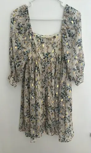 fab'rik Puff Sleeve Floral Dress