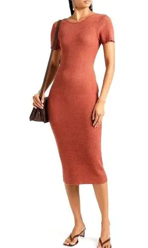 Naadam cashmere and cotton reversible knit dress NEW Brown Size M