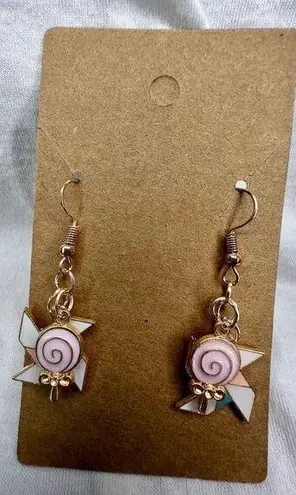 Handmade Windmill and Candy Dangly Earrings