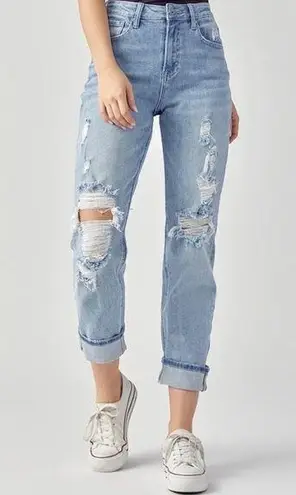 Risen NWT  High Rise Distressed Plus Size Boyfriend Jeans