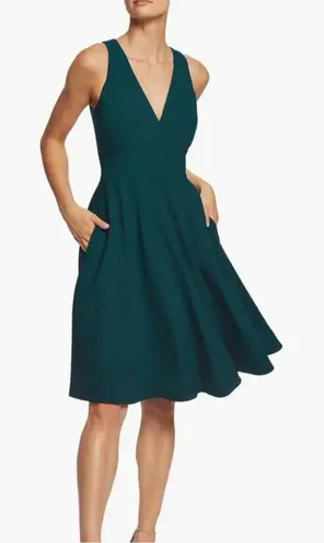 Dress the Population DRESS THE POPULATION Catalina Fit & Flare Cocktail Dress In Peacock Size Medium