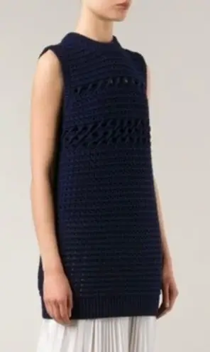 Proenza Schouler NWT women’s crewneck navy knit tunic top size extra small XS