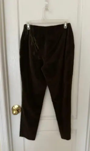 W By Worth Worth Woman’s Dark Green Velour Pants with Embroidery around the side zipper, Sz 6P
