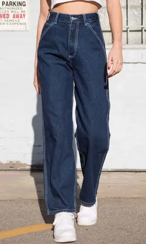 Brandy Melville Talia Dark Wash Cargo Jeans Blue 45 From Hannah