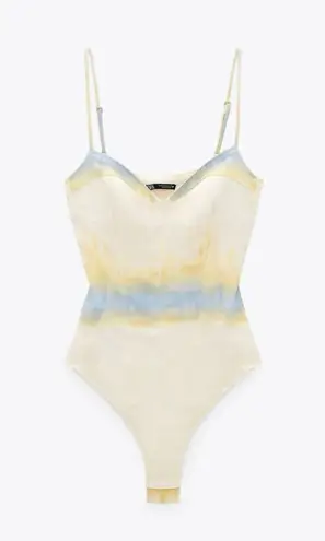 ZARA Satin Tie-Dye Bodysuit