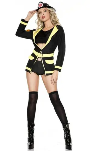 Music Legs Hazardous Fire Chief Adult Women’s Sexy Halloween Costume M/L Size M