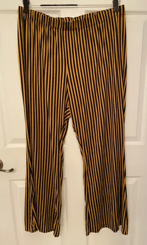 Wearever Palazzo Mustard & Black Striped Pants by size 3X NWOT
