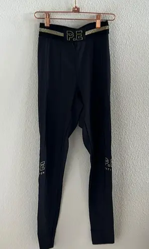 PE NATION Riseball Legging Black Spellout Athleisure Active Pants XS
