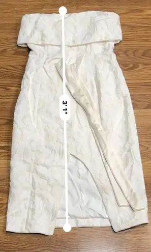 Alexis Isotta cream Floral Brocade Strapless Wrap Tie bride Dress small