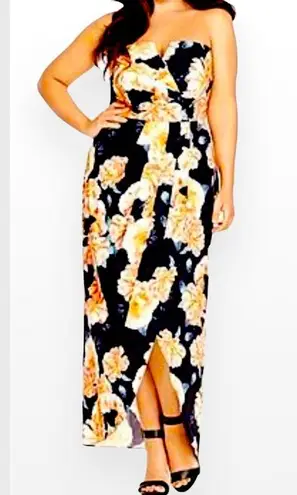 City Chic FLORAL-PRINT MAXI DRESS IN TULIP TIME
