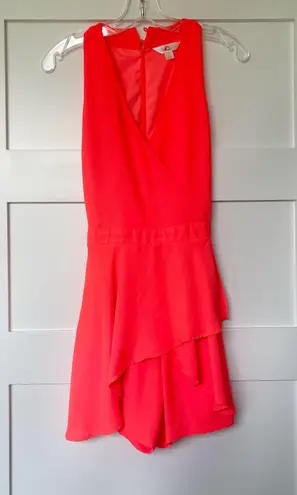Decree Neon Faux Wrap Sleeveless Romper