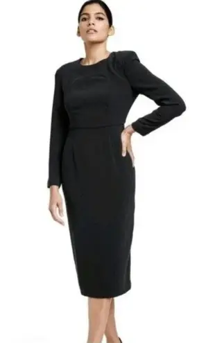 NWOT Sergio Hudson x Target Strong Shoulder Body con Black Midi Dress XS