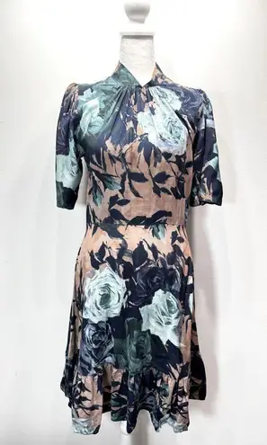 Closet London Floral High Neck Dress from ModCloth Back Cutout Coquette Girl Size 6