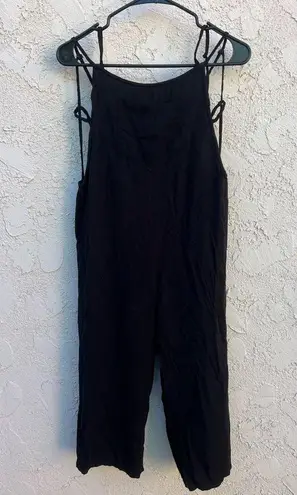 MD black cotton criss cross square jumpsuit Size M