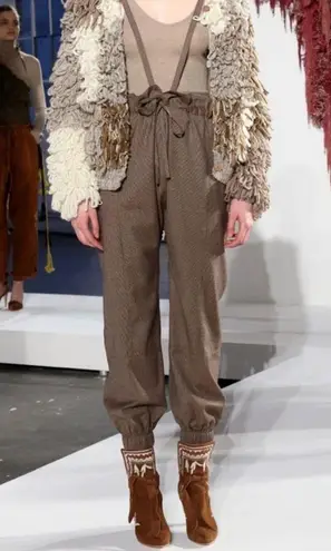 Ulla Johnson tan Embroidered Suede Aggie Booties Runway Fall 2016 size 36