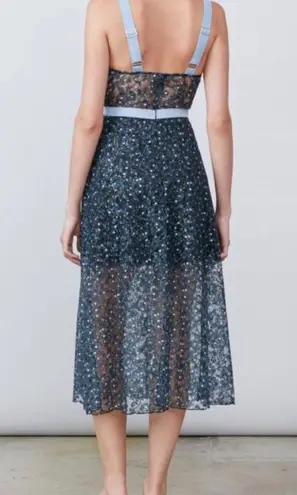 ABS Allen Schwartz NWT Eden Bustier Floral Print Midi Semi-Sheer Mesh Panels 10