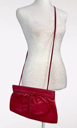 B Young 80s Red Leather Crossbody Bag Handmade Colombia Genuine