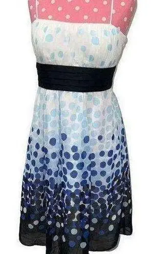 Max and Cleo New blue and black polka dot dress size 6