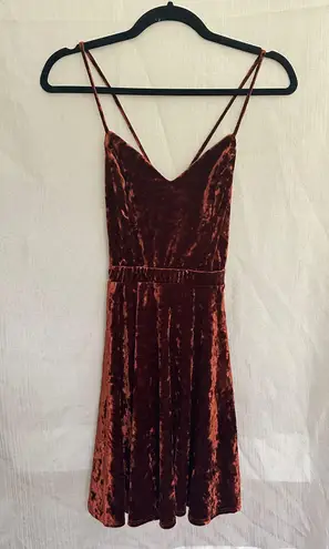 American Renewal Rust Velvet Dress